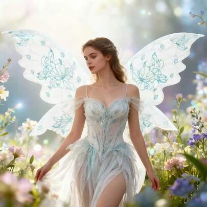 Exquisite Fairy Wings For Role Play, Butterfly Halloween Party Decoration, Tulle Elf Wings Back Ornament, Holiday Party Cosplay Costume, Gold Embossed Butterfly Wings, Halloween Costume Prop USDT