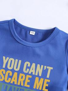 Children's Summer Short-Sleeved T-Shirt With 'SISTERS' Print - Biru - View 4
