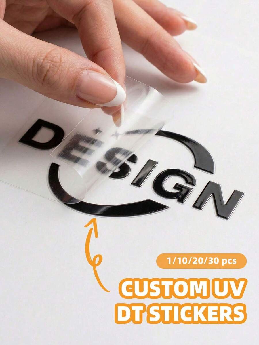 1/10/20/30pcs Customized UV Transfer Stickers: Available In Multiple Sizes, Classic Aesthetic Design, With Certain Thickness. These Waterproof Stickers Are Suitable For Bottles, Metal, Glass, Plastic, Bulletin Boards And Other Surfaces, Perfect Gifts For Father, Mother, Son, Daughter, Friends. Suitable For Weddings, Back To School, Halloween, Christmas - Multicolor - View 1