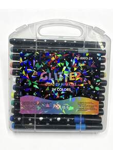 Glitter Marker Pens, Thick Soft Tip, Non-Fading Pearlescent Shiny Pens For Drawing, Student Bullet Journaling - A - View 12