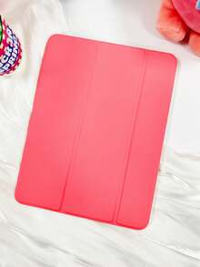 1件透明壓克力三折式西瓜紅平板保護殼，相容 iPad Mini6/Mini7/9.7/10.2/10.5/Air4/Air5/10.9/Pro 11 吋/10代/Pro11-In.(M4)-2024/Air 7(M3)2025(11吋)/Air 8(M4)2026(11吋)/(A16) 11 吋 11代 2025 型號，平板保護殼，三折支架，內置筆槽，高透明壓克力背殼，防摔，睡眠/喚醒，簡約/經典/休閒，不含筆，部分型號配有鏡頭框 - 西瓜紅 - 查看 3