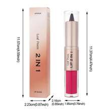 QIUFSSE Lip Liner & Gloss Lipstick Combo - 2 In 1 Dual-Ended Lip Combo Set, Black Velvet Matte Lip Liner & Buildable Clear Mirror Glowy Lip Gloss Kit For Women, Long Wear Shiny Plumping Finish, 08 - 2In1 Lipstick Lipgloss#08 - 查看 9