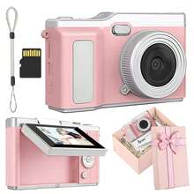 CCD Digital Camera,NEW 1080P Digital Camera For Photography Autofocus,Upgraded 48MP Digital Camera With 2.4" 180° Flip Screen,4X Zoom, Compact Travel Cameras For Beginners With 32GB Card,Compact Camera,A Great Gift For Boys & Girls,800mAh - Multicolor - View 22