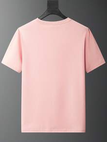 Face Short Sleeve T-Shirt - Casual Round Neck Blouse For Summer Outdoor Games, No Numbers, Hand Wash - Comfortable For Summer - 粉色 - 查看 5