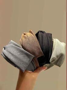 1 buah Bando Silang Warna Polos Vintage, Gaya Maillard, Mahkota Tinggi Satin, Aksesori Rambut Lebar Serbaguna - MultiWarna - View 2