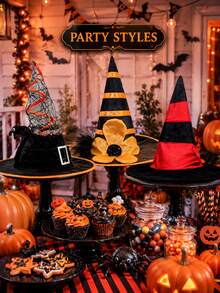 Oxford Stoff Hexenhut Halloween Kostüm Accessoire Hexenhut Hexenhut Hexenhut - A - Übersicht 4