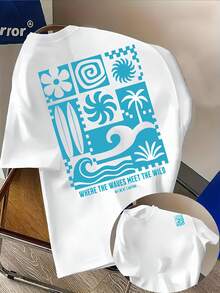 Donde ruge la marea, se encuentra la tierra de lo salvaje - camiseta casual para hombre con estampado de doble cara, cómoda y sencilla - una opción para el uso diario. - Negro - Ver 10