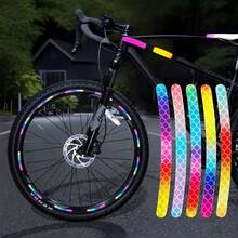 Juego de 2040 pegatinas reflectantes para bicicletas, pegatinas de advertencia de  para ruedas, película luminosa de alta intensidad para uso nocturno, universal para bicicletas, motocicletas y automóviles, etiquetas reflectantes de . - Negro - Ver 5