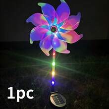 Solar Powered Wind Rotating Windmill Light, Solar Driven Rotating Projection Light IP65 LED Color Changing Outdoor Lawn Stake Light, Garden Yard Patio Pathway Landscape Decorative Light, Christmas Holiday Party Gift Light - Solar Windmill - View 12