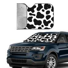 1pc Plaid Pattern Printed Car Front Windshield Sun Shade Decor Vehicle Sun Visor UV Reflector Sun Protection Cover Keeps Vehicle Cool - Sunshade - View 4