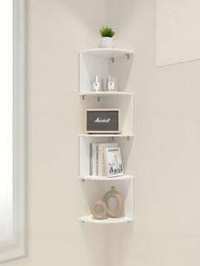 1pc Corner Wall Shelf, Moisture-Proof, No-Drill, Wall-Mounted Bedroom Wall Corner Bookshelf, Kitchen Triangle Cabinet Storage Rack - Multicolor - View 11