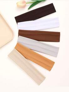 4pcs/Set Solid Color Sports Headband Set, Classic Tone Solid Color Headbands, Suitable For Daily Yoga, Sports Or Fixing Hair During Busy Times - Suitable For Girls And Teenagers, Soft Elastic Fabric Comfortable Fit, Simple Colors Blend Perfectly With Any Outfit. A Must-Have For Girls Who Love Easy Fashion Styles, Suitable For Sports, Yoga, Outdoor, Travel And More, Mother's Day Gift - Multicolor - View 5