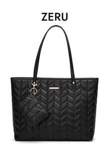 New Fashion Women's Handbag Tote Bag And Clutch Bag 2pcs/Set Shoulder Bag Large Capacity - Black - View 1