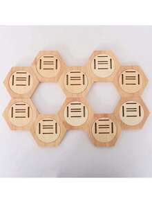 1-6pcs Wooden Medal Display Rack Hexagonal Honeycomb Combination Medal Holder Honor Souvenir Display Home Wall Decor - A - View 6