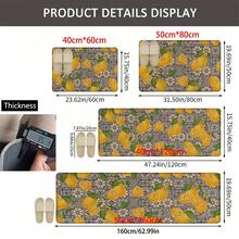 1pc, Home Decor, Lemon Pattern Print, Linen Kitchen Rug, Kitchen Mat, Floor Mat, Bathroom Mat, Door Mat, 3D Print Rectangular, Suitable For Living Room, Bedroom, Hallway, Bathroom, Laundry Room - Polyester Rug, Suitable For Indoor And Outdoor Home Decor - Multicolor - View 11