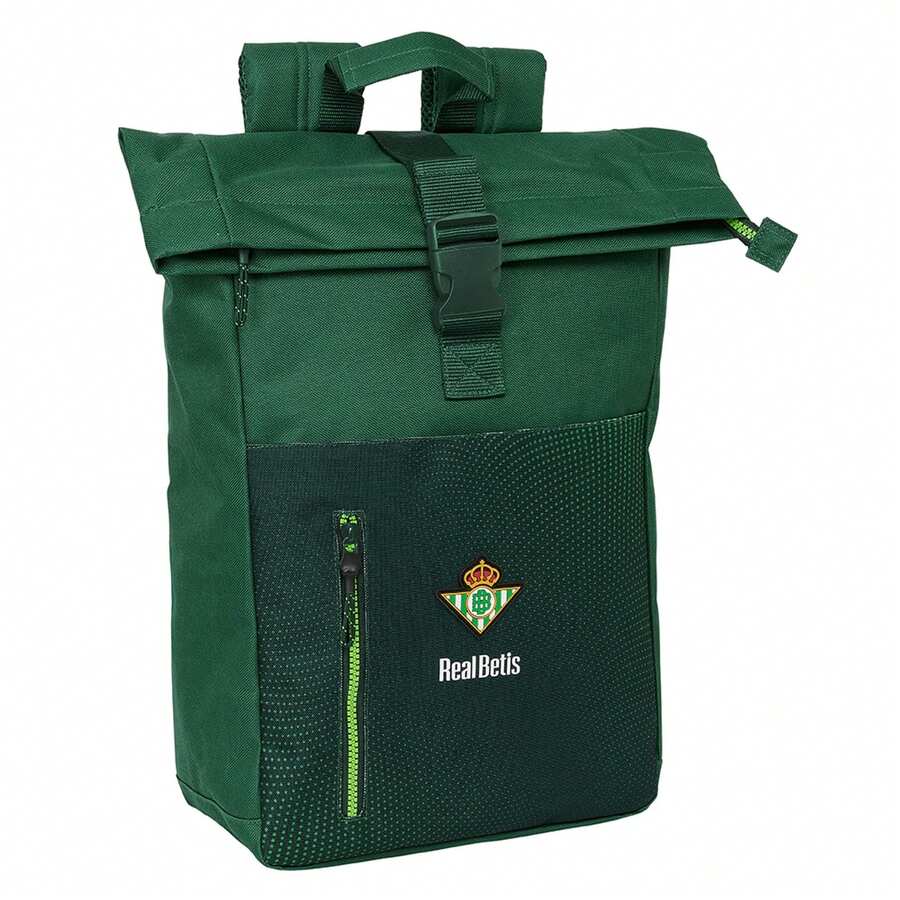 Real Betis Balompié | Betis Balompié School Backpack Adaptable To Trolley (Without Trolley) Water Resistant, Official License, 2 Large Compartments, Bottle Pocket - Estándar - View 1