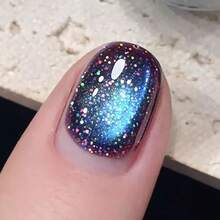10ml Esmalte de uñas de gel con efecto ojo de gato Aurora y cuentas de vidrio, serie verano 2026, púrpura & dorado, sueño de aurora ojo de gato - Multicolor - Ver 9