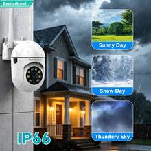 RecorGood 1PC/2pcs 1080P Outdoor WiFi Security Camera - 2.4GHz Wireless IP Camera, AI Human Tracking, Full Color Night Vision, Two-Way Audio, PTZ Rotation, Suitable For Home Yard, Balcony, Outdoor Security Monitoring, Great Gift Choice For Halloween, Christmas, New Year - White - View 7