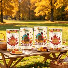 10/30PCS Happy Thanksgiving Turkey Maple Leaf Plastic Goodie Bags, Fall Autumn Thanksgiving Party Favor Gift Bags With Handles, Thanksgiving Treat Bags For Thanksgiving Dinner, Harvest Festival, Thanksgiving Party Decorations Supplies - Thanksgiving Gift Bags - View 1
