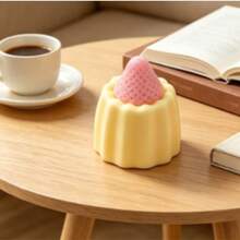 1PC Squishy Strawberry Canelé Cake Mud Feel Silicone Slow Rising Stress Relief Toy Pinch Decompression Office Desk Gift - Multicolor - View 2