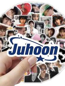 50張 Juhoon 男團 POP 時尚貼紙，適用於水瓶、筆電、剪貼簿、日記本，防水乙烯基貼紙，適合女性、DIY 手作禮物、辦公室裝飾、剪貼簿用品 - 金主訓 - 查看 4
