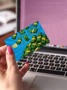 1 pieza Pegatina de tarjeta de crédito Wealth Rain con protección de privacidad, piel de tarjeta con diseño de dólares dispersos, material PVC anti-huellas, anti-arañazos y resistente al desgaste, funda de tarjeta, adecuada para hombres, mujeres, parejas, tarjeta con chip pequeño, pegatina de decoración de tarjeta bancaria, tarjeta de crédito, tarjeta de transporte, tarjeta de campus estudiantil personalizada DIY - Tipo A - Ver 6