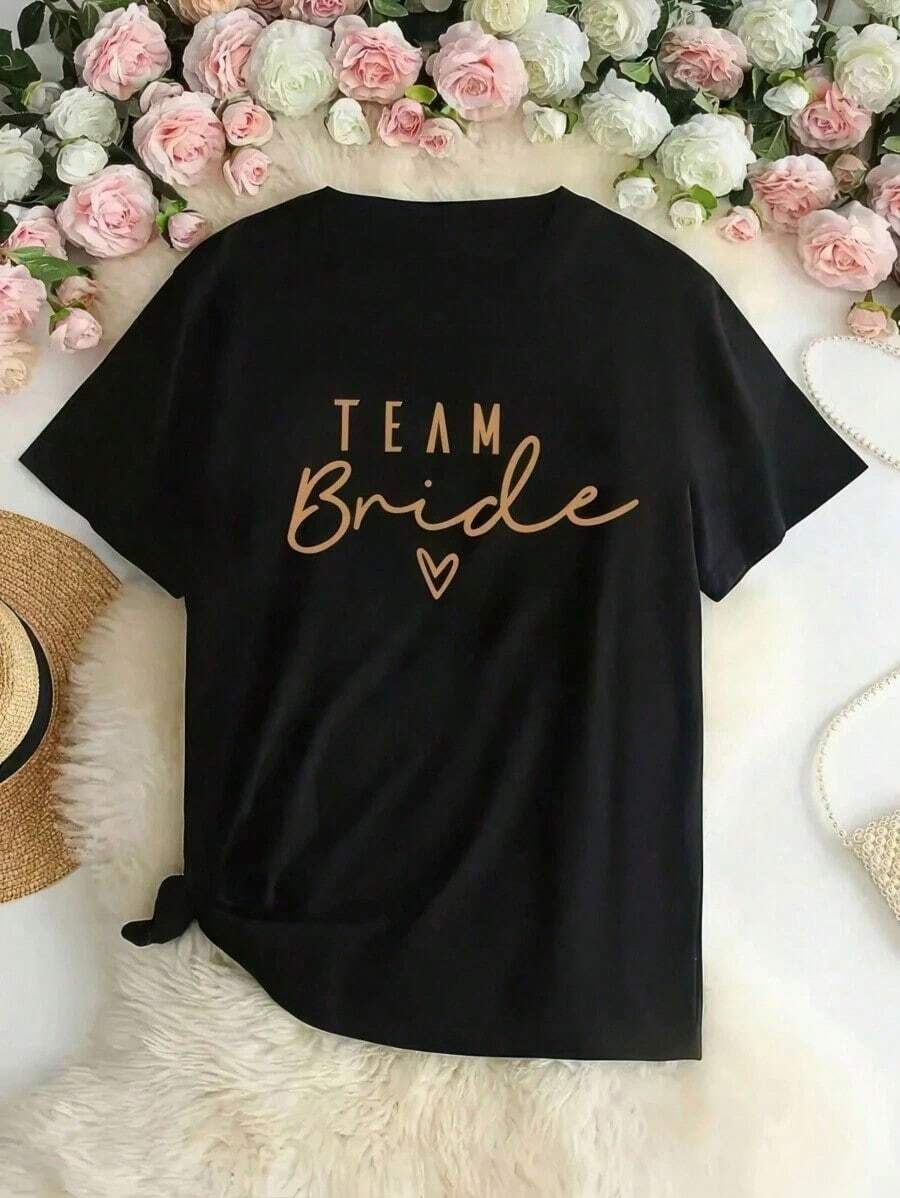 Camisetas para Novias 2026, Camisetas para Damas de Honor, Camisetas para Despedidas de Soltera, Blusas para Grupos de Damas de Honor, Camisetas para Propuesta de Matrimonio para Novias - Negro - Ver 1