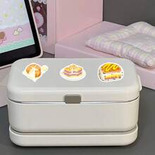 50pcs Delicious Dim Sum Cartoon Food Material Cheese Bun Sandwich Creative Decoration Notebook Cup Stickers - Delicious Desserts - 2024X - View 10
