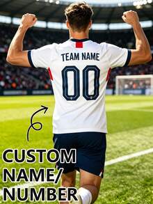 Customized World Cup England Football Jersey Men's Personalized Team Name Number Football T-Shirt Thin Breathable DIY Fan Gear - Multicolor - View 1