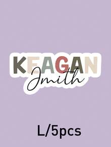 Pegatinas de nombre holográficas personalizadas, pegatinas de etiquetas de nombre personalizadas, pegatinas de nombre personalizables, regalo de cumpleaños, pegatinas de texto de colores, computadora - Estilo A - Ver 10