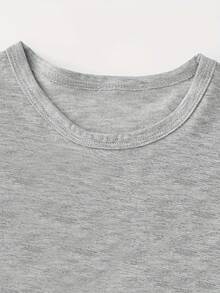 Camiseta creativa de manga corta y cuello redondo, ligera y cómoda, con estampado de planetas espaciales para el primer cumpleaños de niño, ropa infantil para el verano - Gris - Ver 3
