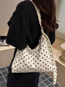 Women's Solid Color PU Leather Fashion Large Capacity Daily Shoulder Bag - White - View 4