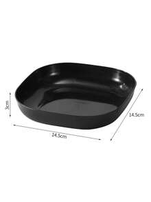 2/5/8/10/12pcs Black Reusable Square Plates, Lightweight Deep Dish, Unbreakable, Suitable For Home, Kitchen, Restaurant, Dorm, Camping And Picnic, Can Be Used As Dinner Plate, Salad Plate, Snack Bowl - Black - View 8