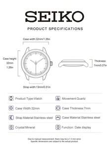 Seiko 精工 ALBA 女士石英表，闪亮表盘搭配水晶表圈，不锈钢表带，优雅正装表，适合派对和日常佩戴，完美的 情人节礼物 AH7W29X1 - AH7W29X1 - 查看 7