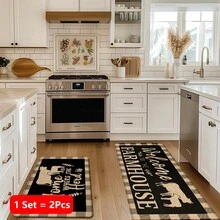 1pc, Home Decor, Cow Print Pattern, Linen Kitchen Rug, Kitchen Mat, Floor Mat, Bathroom Mat, Door Mat, 3D Printed Rectangular, Suitable For Living Room, Bedroom, Hallway, Bathroom, Laundry Room - Polyester Rug, Suitable For Indoor And Outdoor Home Decor - Multicolor - View 13