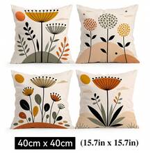 4pcs Nordic Abstract Bohemian Floral Pattern Pillow Covers Without Inserts, Single-Sided Printed Pillow Covers, Suitable For Living Room Bedroom Home Decor, All Seasons Pillow Covers - Multicolor - View 11