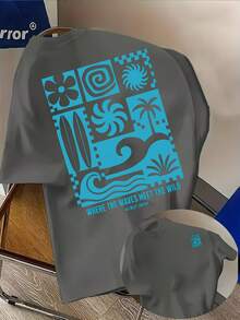 Donde ruge la marea, se encuentra la tierra de lo salvaje - camiseta casual para hombre con estampado de doble cara, cómoda y sencilla - una opción para el uso diario. - Negro - Ver 11