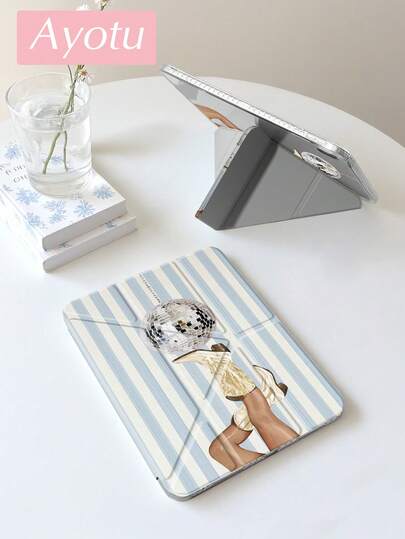 Ayotu Funda protectora elegante con estampado de botas, ranura para lápiz, soporte magnético para modo reposo, alta transparencia y a prueba de golpes, compatible con iPad A16(2025), 11/10ª generación, Air 11/M3/M2, Air 4/5, compatible con Samsung A9 11 pulgadas, S6 Lite 2020/2022/2024 (10.4 pulgadas), accesorio para tableta, regalo recomendado para familiares y amigos