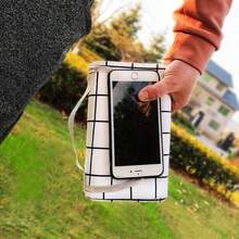150*200/200*200CM Large Foldable Portable Odorless High-Density Soft Fabric Picnic Mat, Ins Style Coffee Plaid Rectangular, With Carrying Storage Bag, Waterproof Dustproof Grass Carpet, Suitable For Spring/Summer Park Camping Beach Yard Picnic Travel Party - Single Piece - View 5