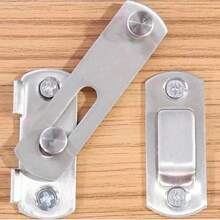 1pc Stainless Steel Door Latch, Anti-Theft Sliding Door Bolt, Barn Door Pet Cage Door Lock - Silver - View 8