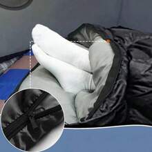 Portable Lightweight Sleeping Bag With Inflatable Pillow, All-Season Hooded Camping Sleeping Bag With Compression Sack For Hiking, Backpacking & Outdoor Travel - Black - View 9