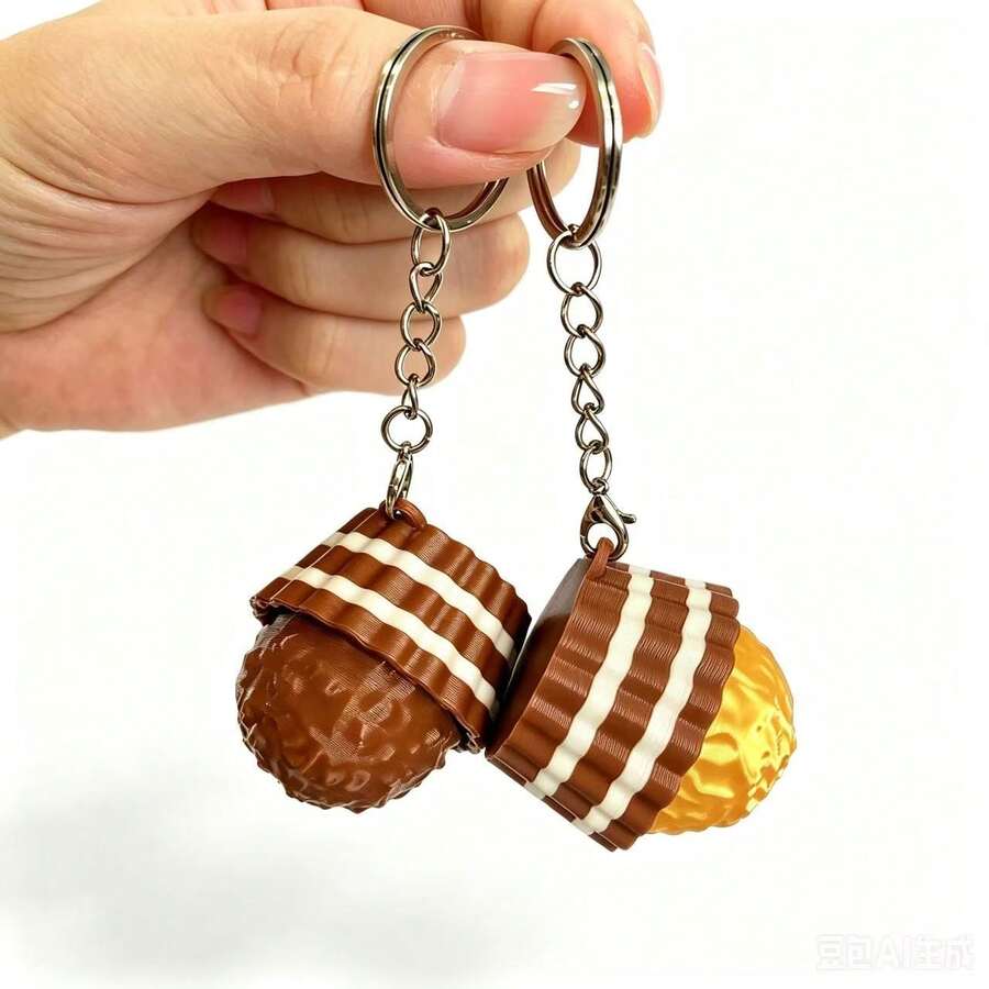 3D Printed Rorschach Inkblot Chocolate Shaped Fidget Click Pendant, Stress Relief Tool For Office And Classroom, Suitable For Teens And Adults - Multicolor - View 1