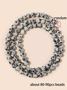 Natural Dalmatian Jasper Multi-Shaped Diy Loose Beads Diy Jewelry Making For Bracelet Necklace Keychain Making Supplies Accessories 4 6 8 10mm - Black and White - View 16