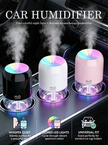 200ml Car Humidifier, 3 Colors, Ultrasonic Atomization (Quiet), 6 Fragrances, LED Light, USB Powered, Auto Shut-Off, Suitable For All Car Models And Locations, Multi-Set Gift Pack - A - View 1