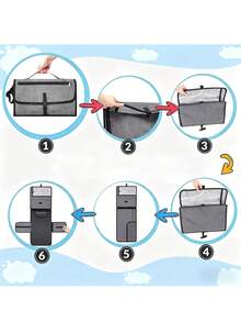 1pc Foldable Portable Baby Diaper Changing Mat, Multi-Functional Storage Baby Diaper Changing Pad - Multicolor - View 9