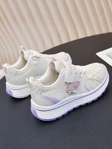 1 Pair Kids' Sports Shoes, Fashion Design, Comfortable & Breathable Woven Sneakers - Soft, Lightweight, Flexible Shoes, Suitable For Outdoor Activities, Play, School And Casual Wear - Perfect For Growing Feet - Purple - View 5