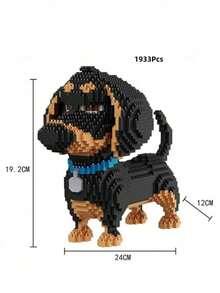 1938 Stücke Cartoon Hund Mikro Mini Blöcke, 3D Tier Spielzeug. Lebendiges Aussehen & helle Farben, mit Dackel, Schnauzer, Husky und Corgi. Großartig für Hundeliebhaber & Anfänger, fördert Flexibilität und Fantasie, ideal für Dekoration und Geschenke - Verschiedenfarbig - Übersicht 12