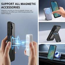 原裝霧面手機殼，適用於 Galaxy A17 A36 A26 A56 A57 A37 A07 S26ultra S24 S23 Ultra S22 Plus S25 FE 磁吸防護套，手機殼，手機配件，夏季 - 黑色 - 查看 2