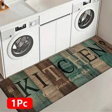 1pc, Home Decor, Wooden Board Pattern Print, Linen Kitchen Rug, Kitchen Mat, Floor Mat, Bathroom Mat, Door Mat, 3D Print Rectangular, Suitable For Living Room, Bedroom, Hallway, Bathroom, Laundry Room - Polyester Carpet, Suitable For Indoor And Outdoor Home Decor - Multicolor - View 15