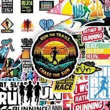 50pcs Outdoor Sports Cartoon Creative Running American Silhouette Decorative Skateboard Storage Box Stickers - Running - View 1
